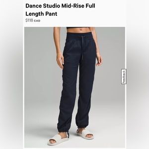 Lululemon Dance Studio Mid-Rise Full length Pant - size 8